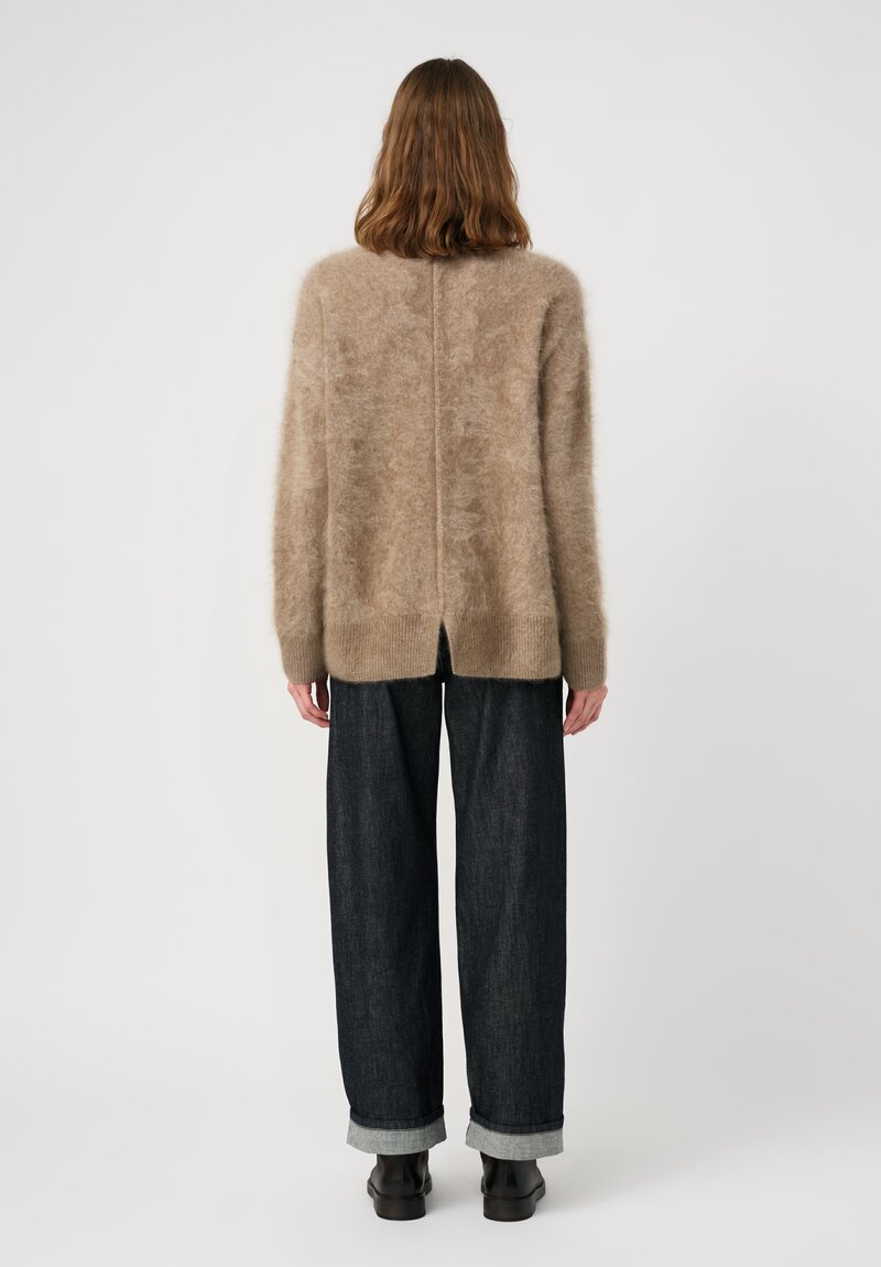 S Max Mara Brushed Cashmere Dante Pullover in Natural Beige