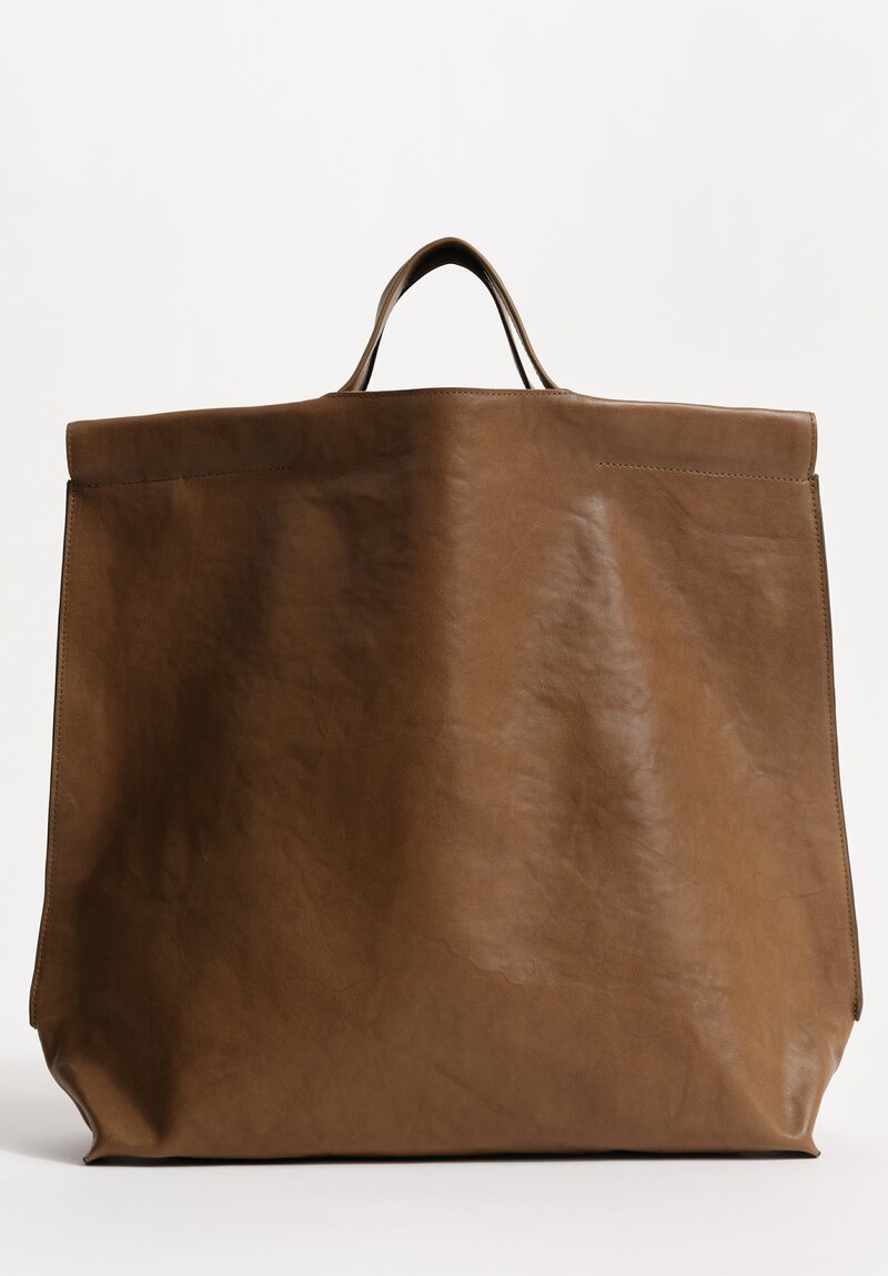 Bea Mombaers Buffalo Leather Large Shopper Bag Khaki Olive