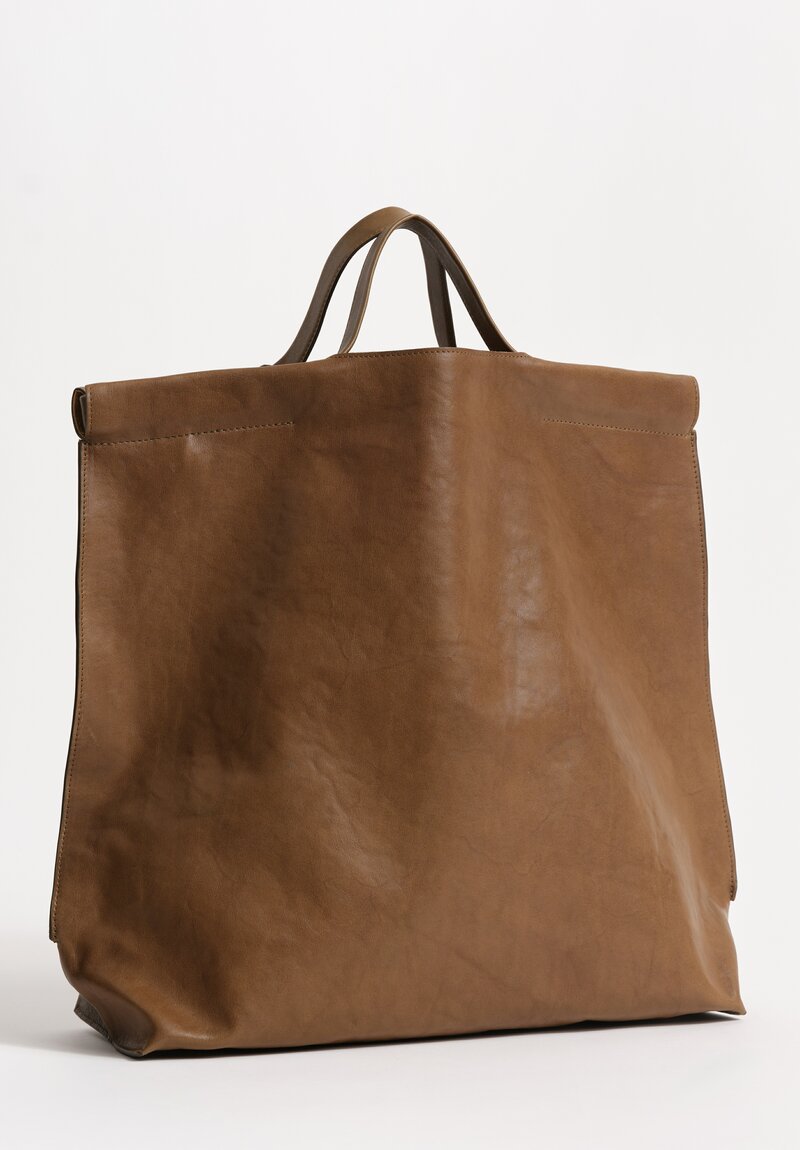 Bea Mombaers Buffalo Leather Large Shopper Bag Khaki Olive