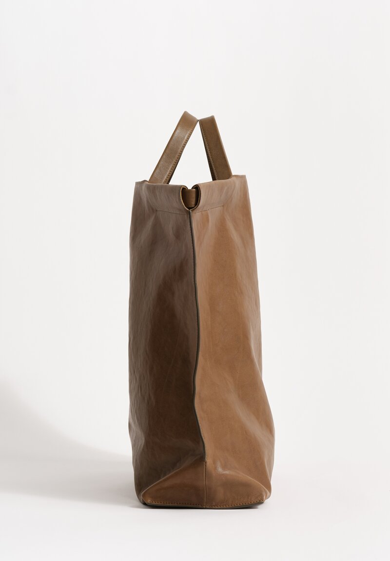 Bea Mombaers Buffalo Leather Large Shopper Bag Khaki Olive