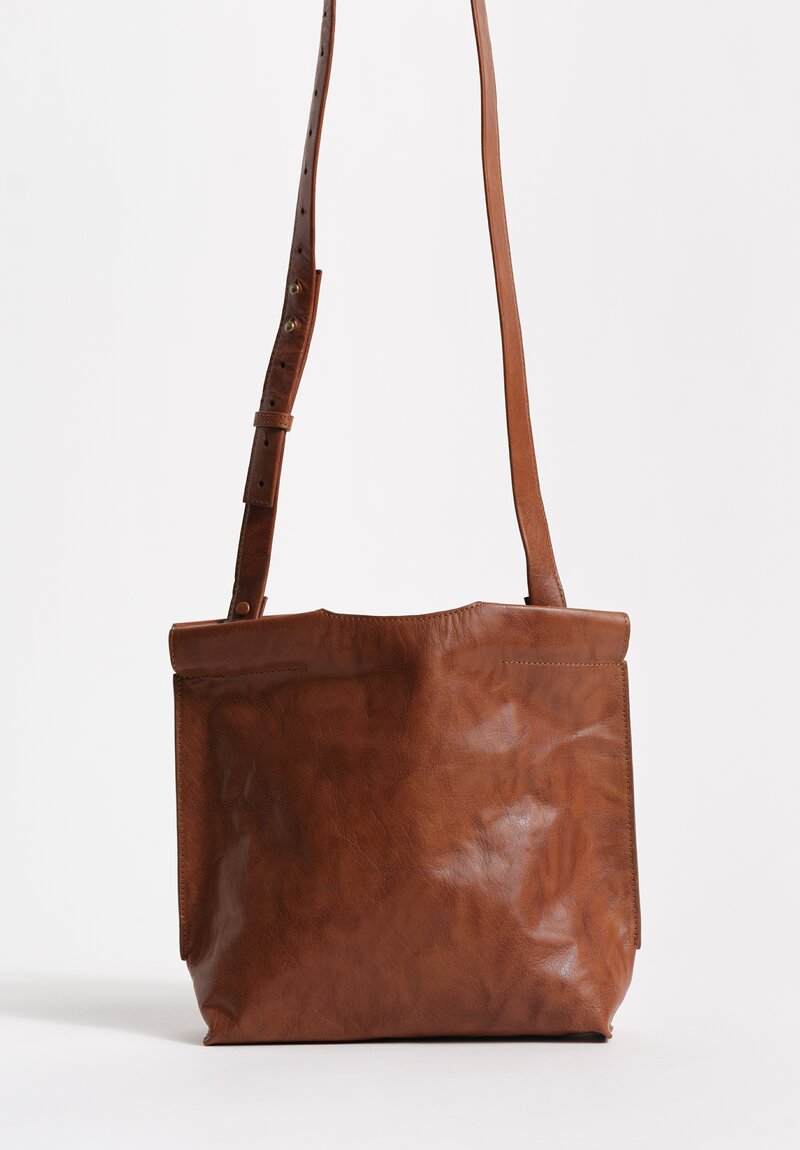 Bea Mombaers Tumbled Buffalo Leather Small Shopper Bag Cognac Brown