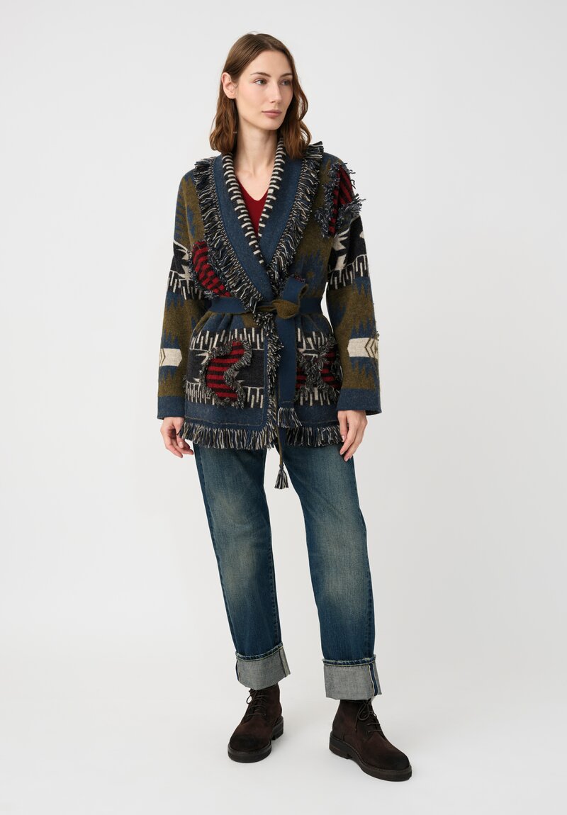 Alanui Fil Coupé Jacquard Grunge Anthem Cardigan	