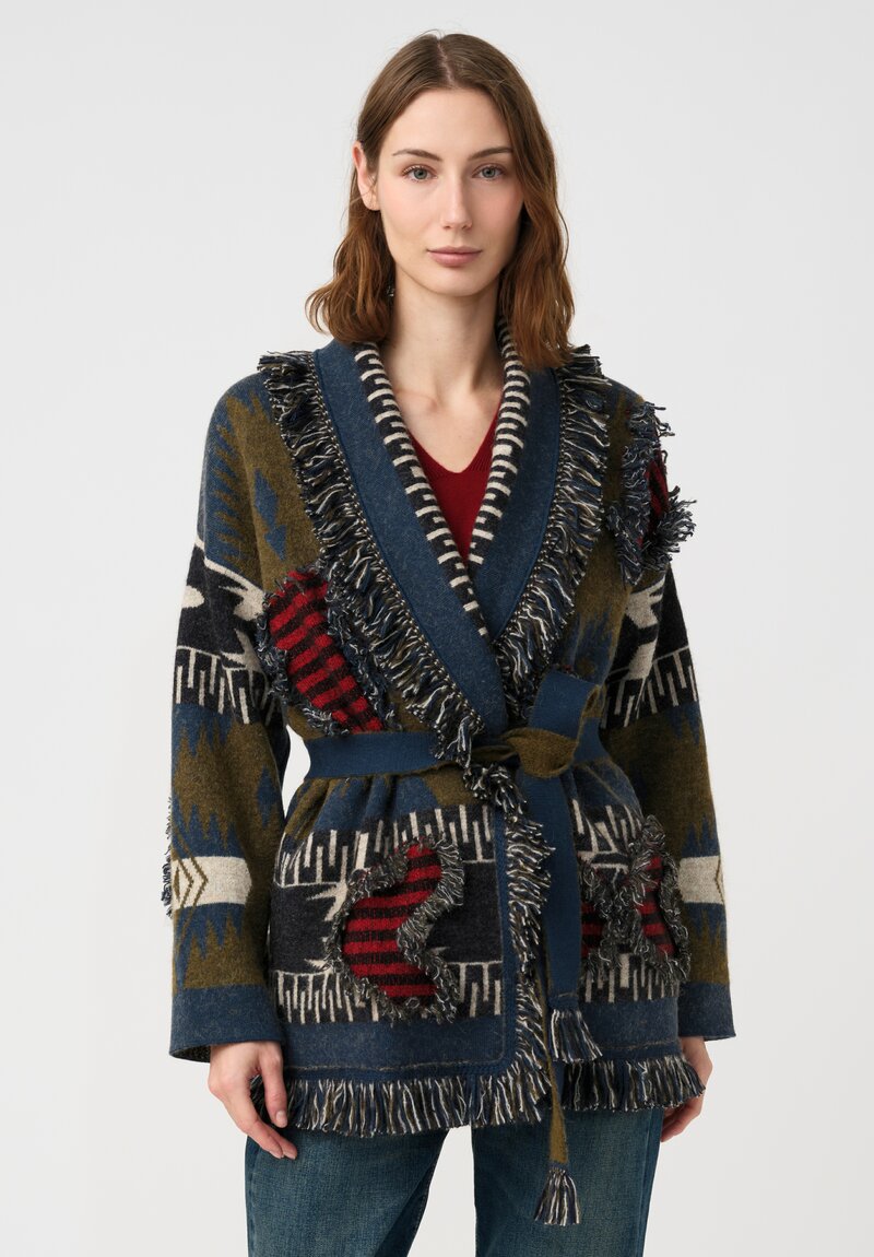 Alanui Fil Coupé Jacquard Grunge Anthem Cardigan	