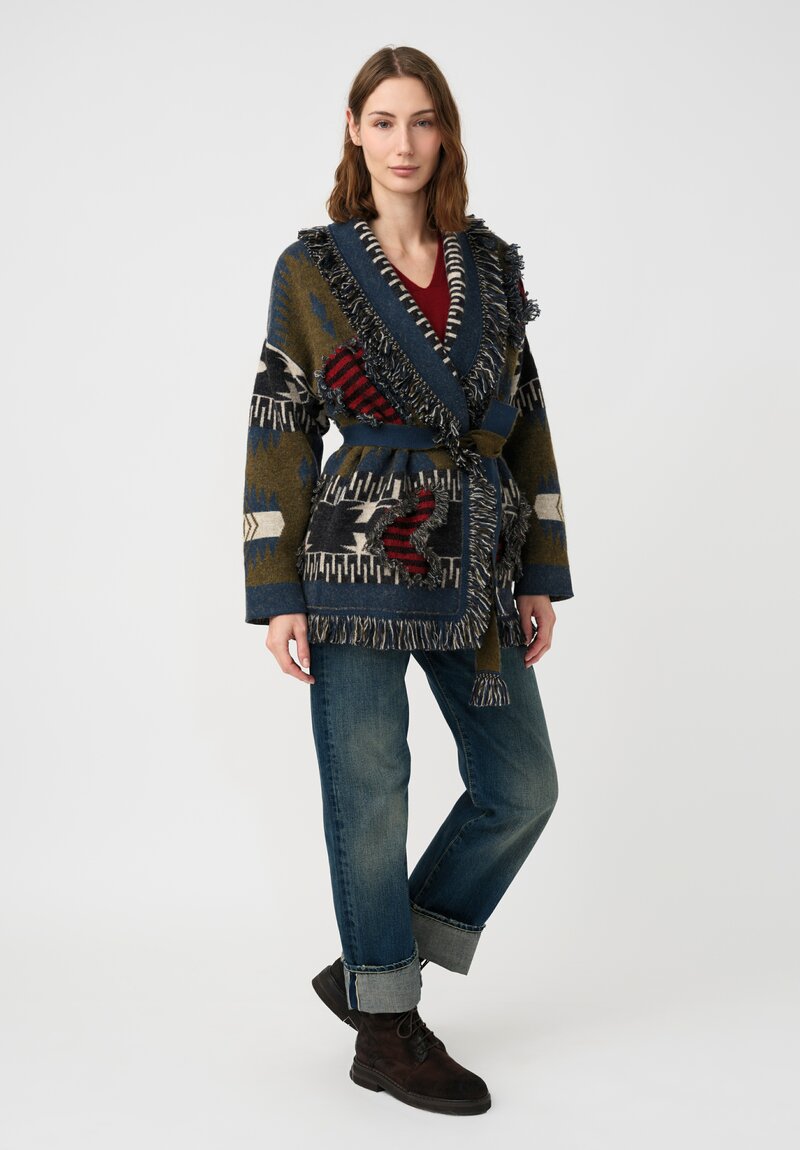 Alanui Fil Coupé Jacquard Grunge Anthem Cardigan	