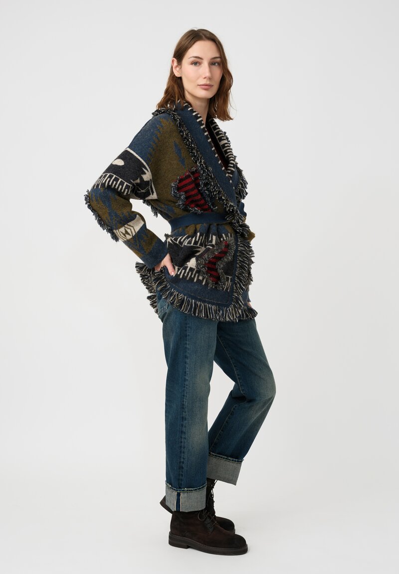 Alanui Fil Coupé Jacquard Grunge Anthem Cardigan	