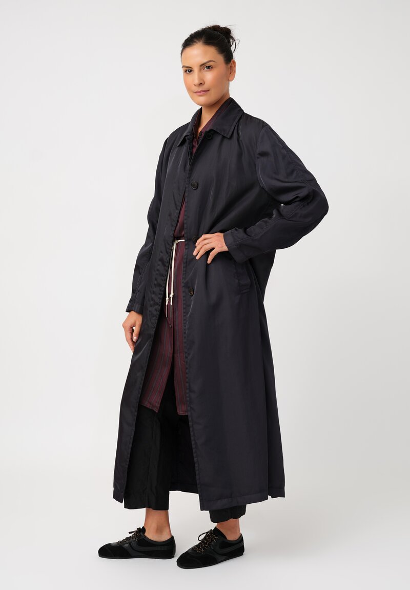 Dries Van Noten Twill Raltonas Technical Coat in Deep Petrol Blue
