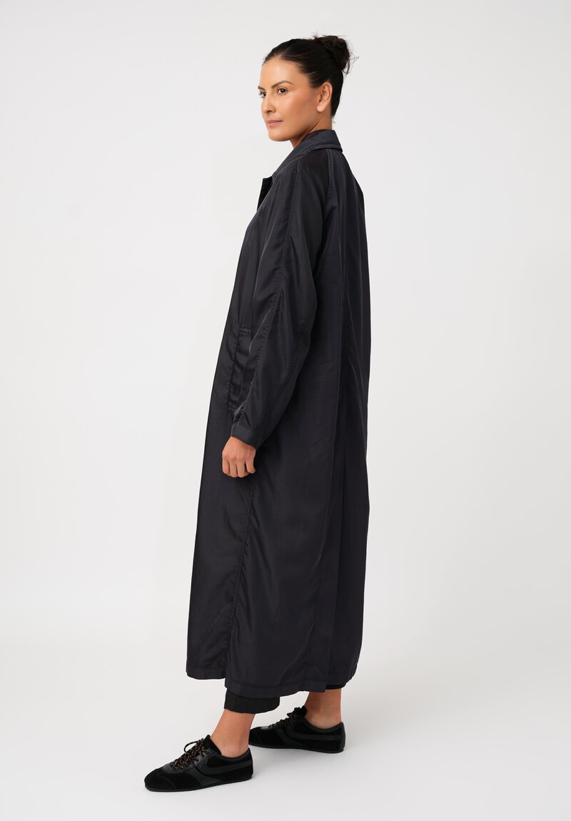 Dries Van Noten Twill Raltonas Technical Coat in Deep Petrol Blue
