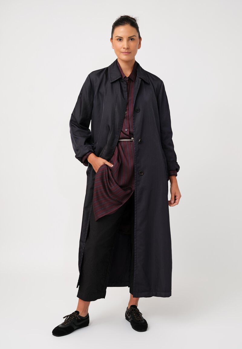 Dries Van Noten Twill Raltonas Technical Coat in Deep Petrol Blue