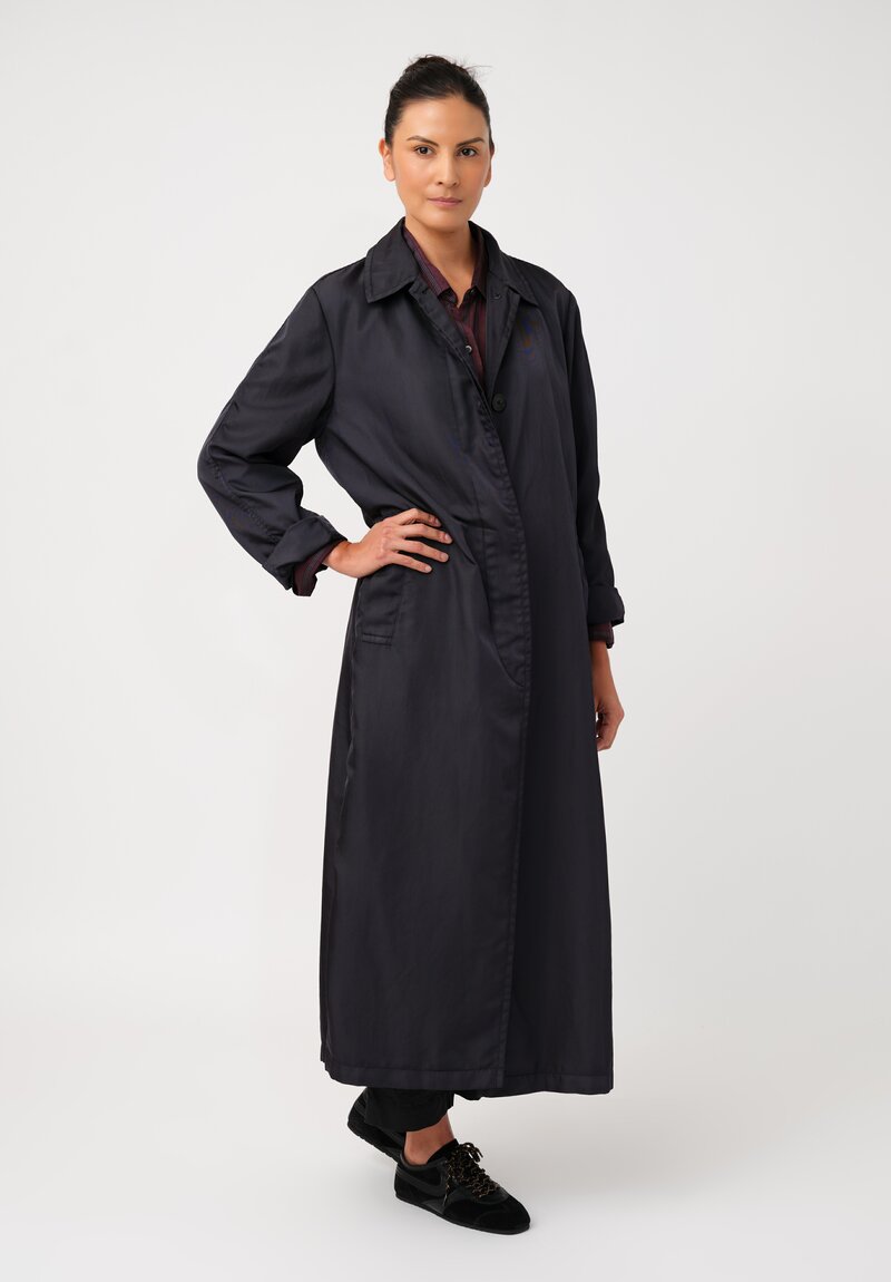 Dries Van Noten Twill Raltonas Technical Coat in Deep Petrol Blue