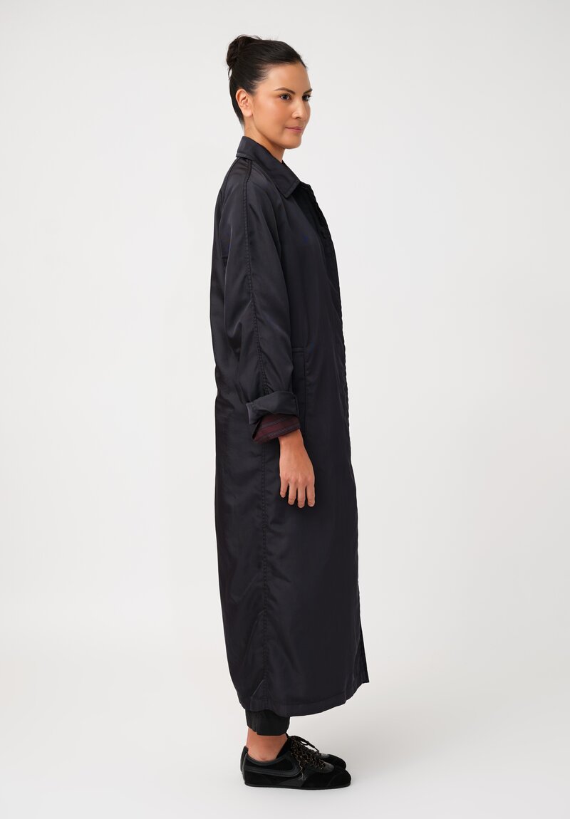 Dries Van Noten Twill Raltonas Technical Coat in Deep Petrol Blue