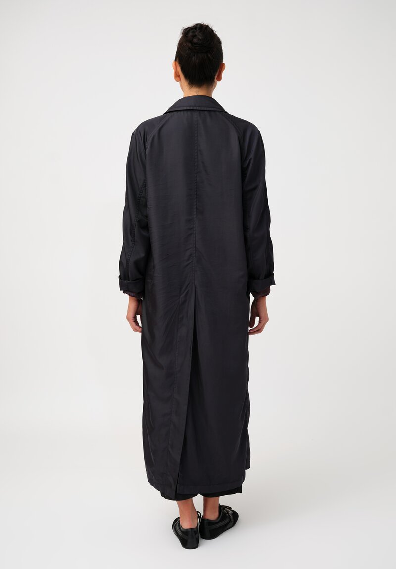 Dries Van Noten Twill Raltonas Technical Coat in Deep Petrol Blue