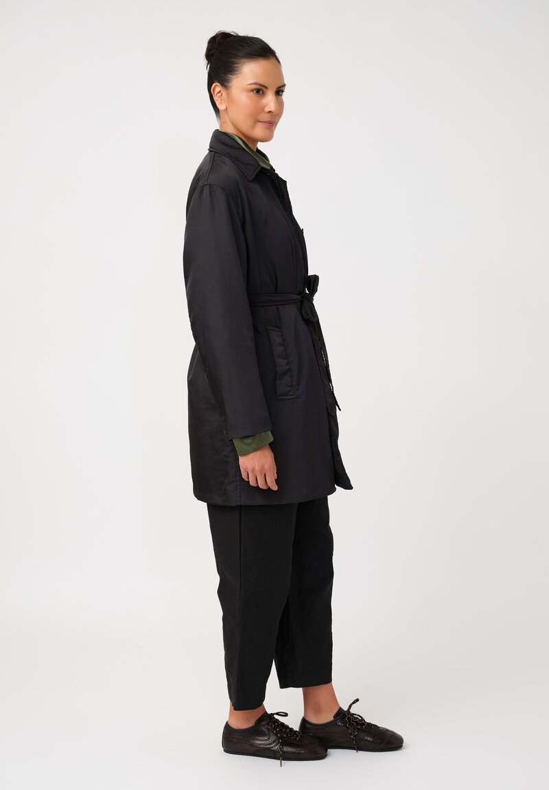 Dries Van Noten Twill Ramblasa Technical Trench Coat in Deep Petrol Blue