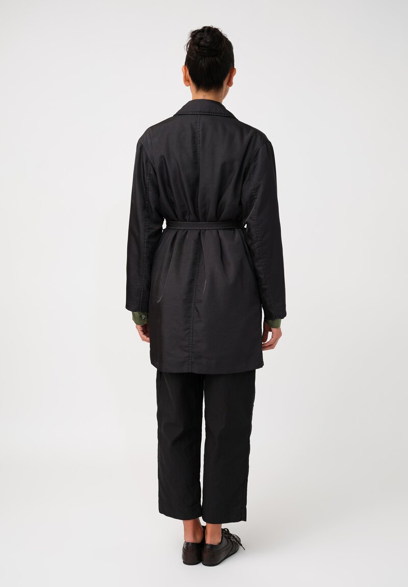 Dries Van Noten Twill Ramblasa Technical Trench Coat in Deep Petrol Blue