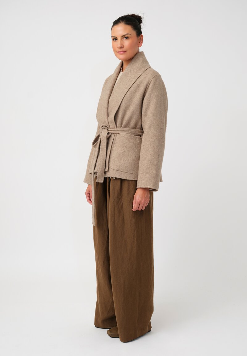 Uma Wang Cashmere Silk Shawl Collar Kobina Wrap Jacket
