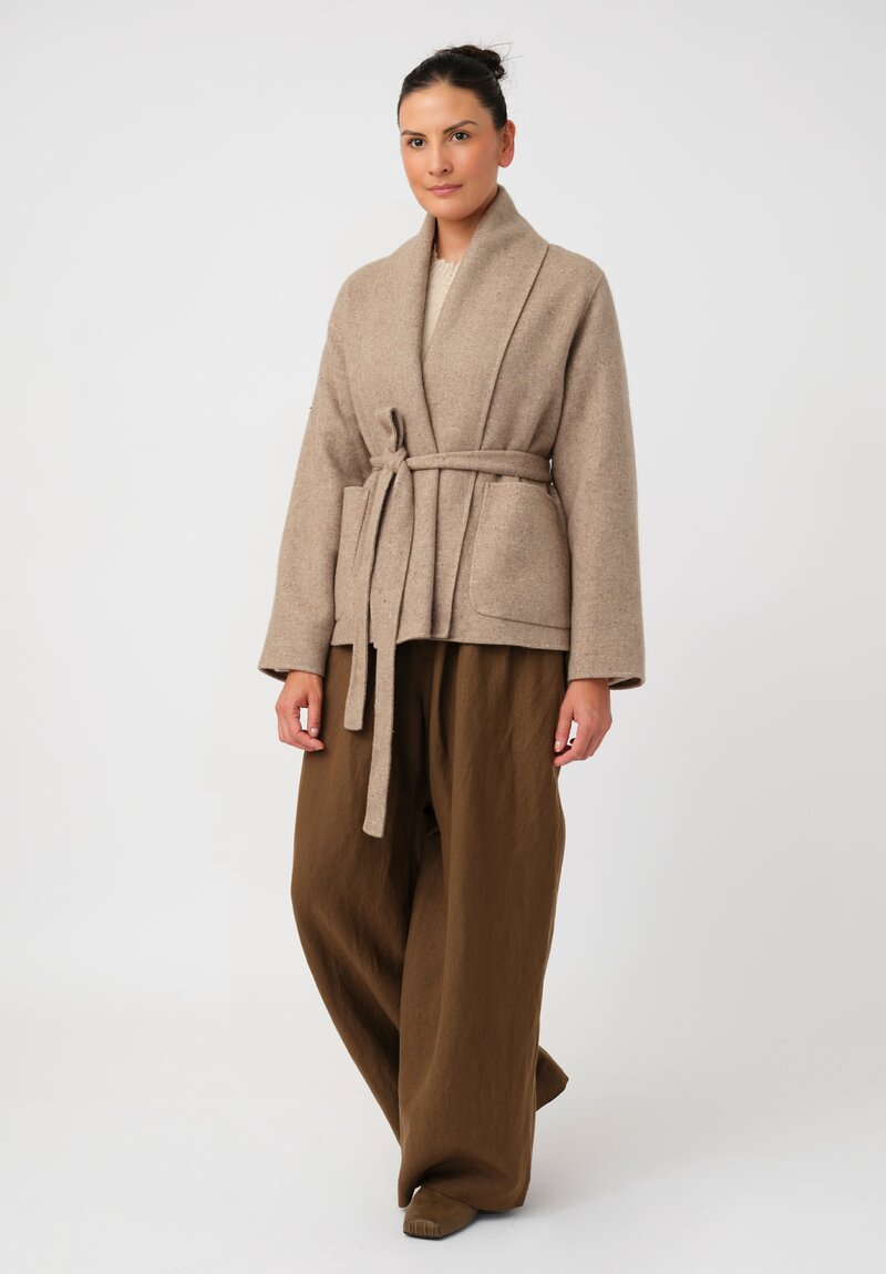 Uma Wang Cashmere Silk Shawl Collar Kobina Wrap Jacket