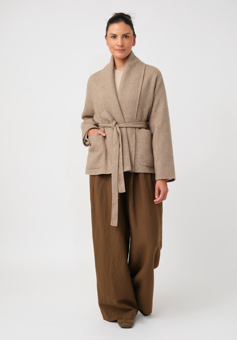 Uma Wang Cashmere Silk Shawl Collar Kobina Wrap Jacket