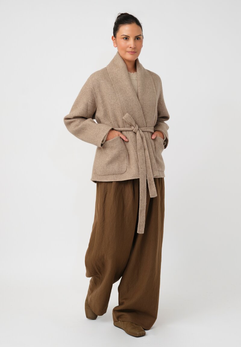 Uma Wang Cashmere Silk Shawl Collar Kobina Wrap Jacket