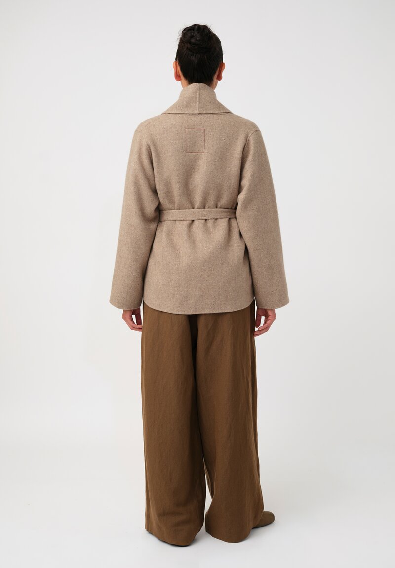 Uma Wang Cashmere Silk Shawl Collar Kobina Wrap Jacket