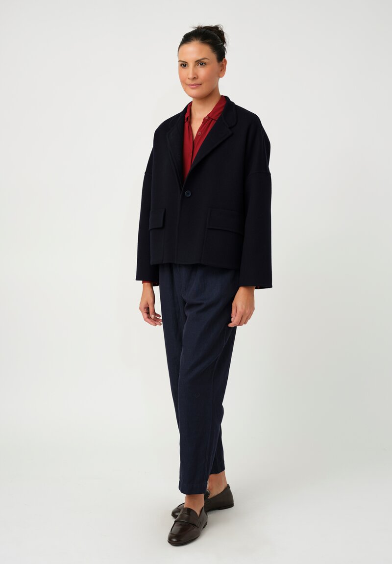 Asciari Felted Thermal Charlotte Jacket in Navy Blue