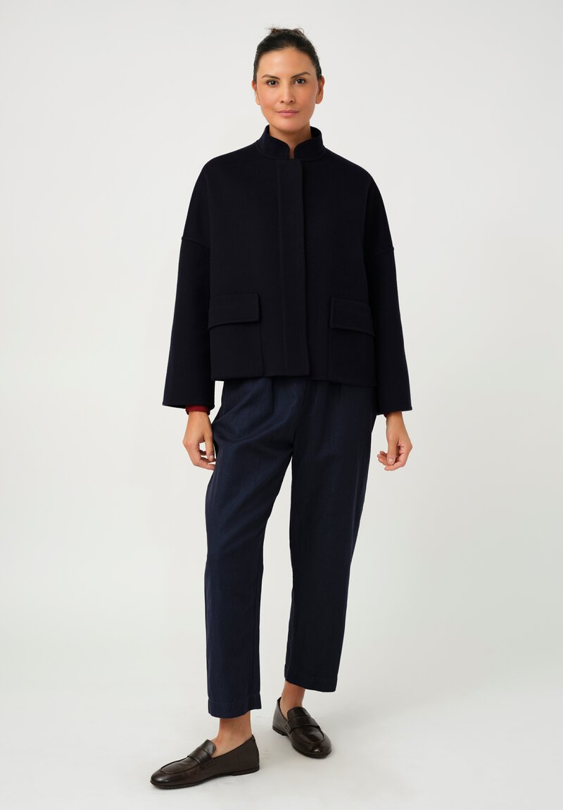 Asciari Felted Thermal Charlotte Jacket in Navy Blue