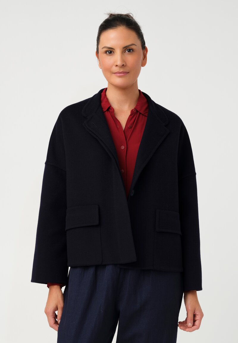 Asciari Felted Thermal Charlotte Jacket in Navy Blue