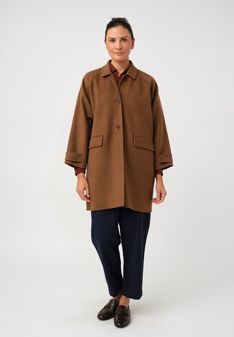 Asciari Felted Thermal Giada Coat in Sudan Brown