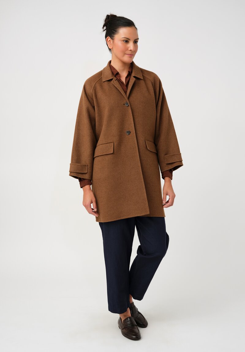 Asciari Felted Thermal Giada Coat in Sudan Brown