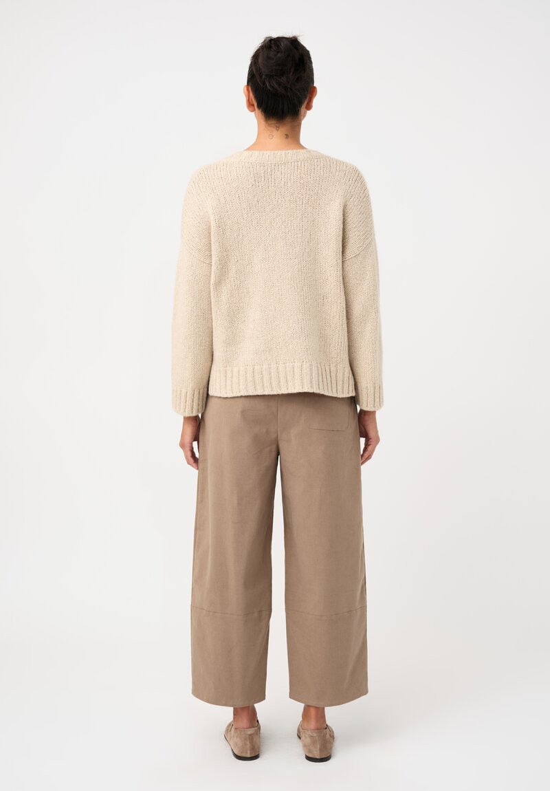 Asciari Stretch Cotton & Cashmere Emy Pants in Sand Brown