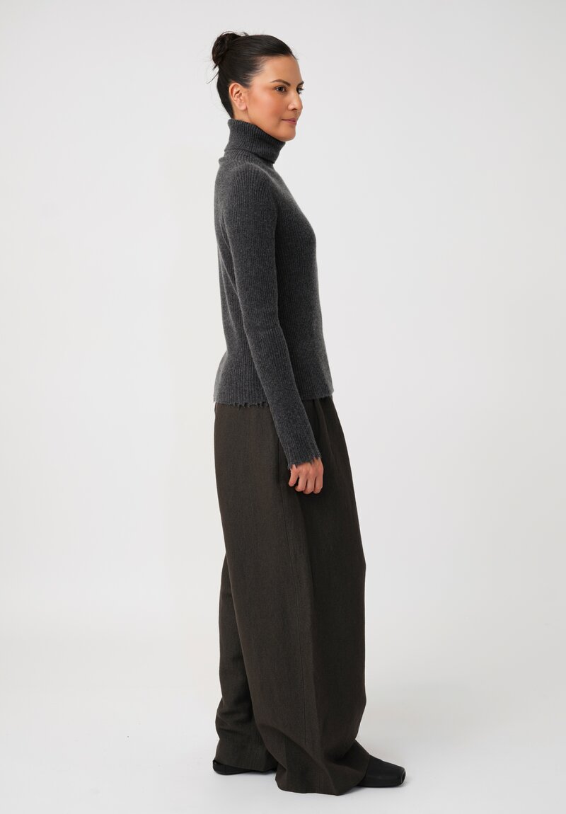 Uma Wang Linen & Virgin Wool Pleated Polina Pants