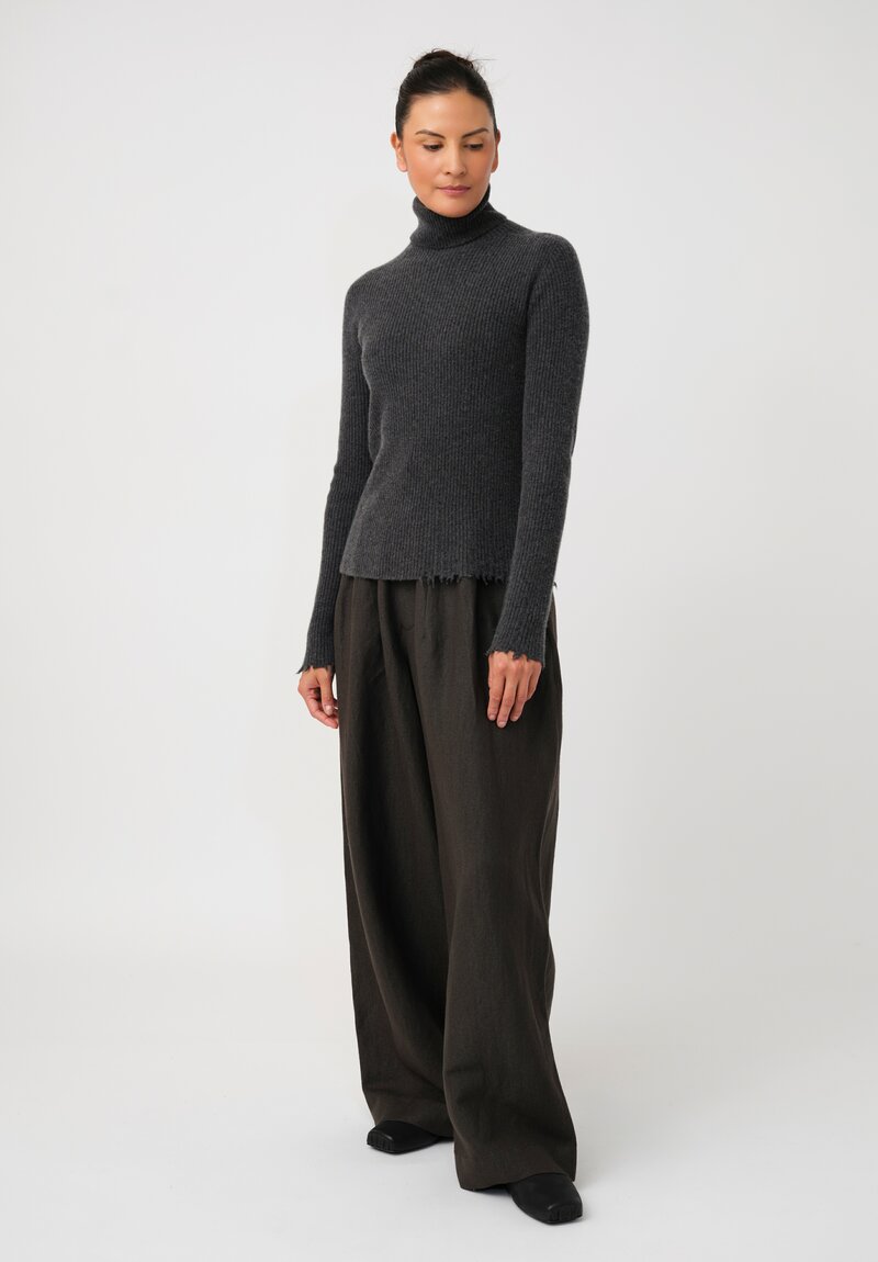 Uma Wang Linen & Virgin Wool Pleated Polina Pants