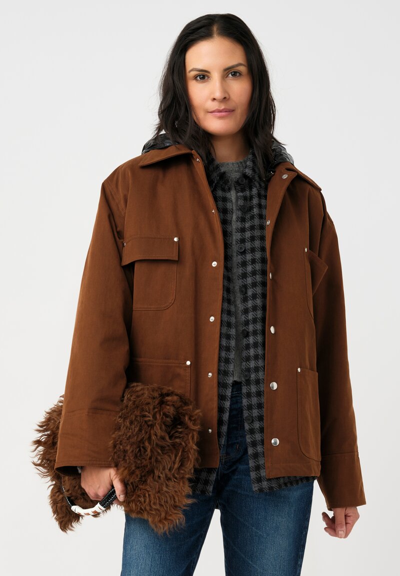 Plan C Knit Thermal Camel Hair Crewneck Sweater in Moon Grey