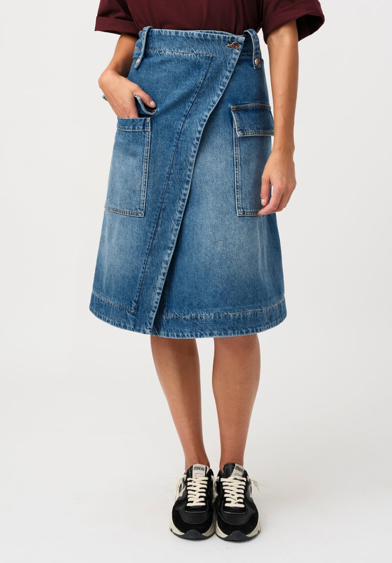 Plan C Cotton Denim Skirt