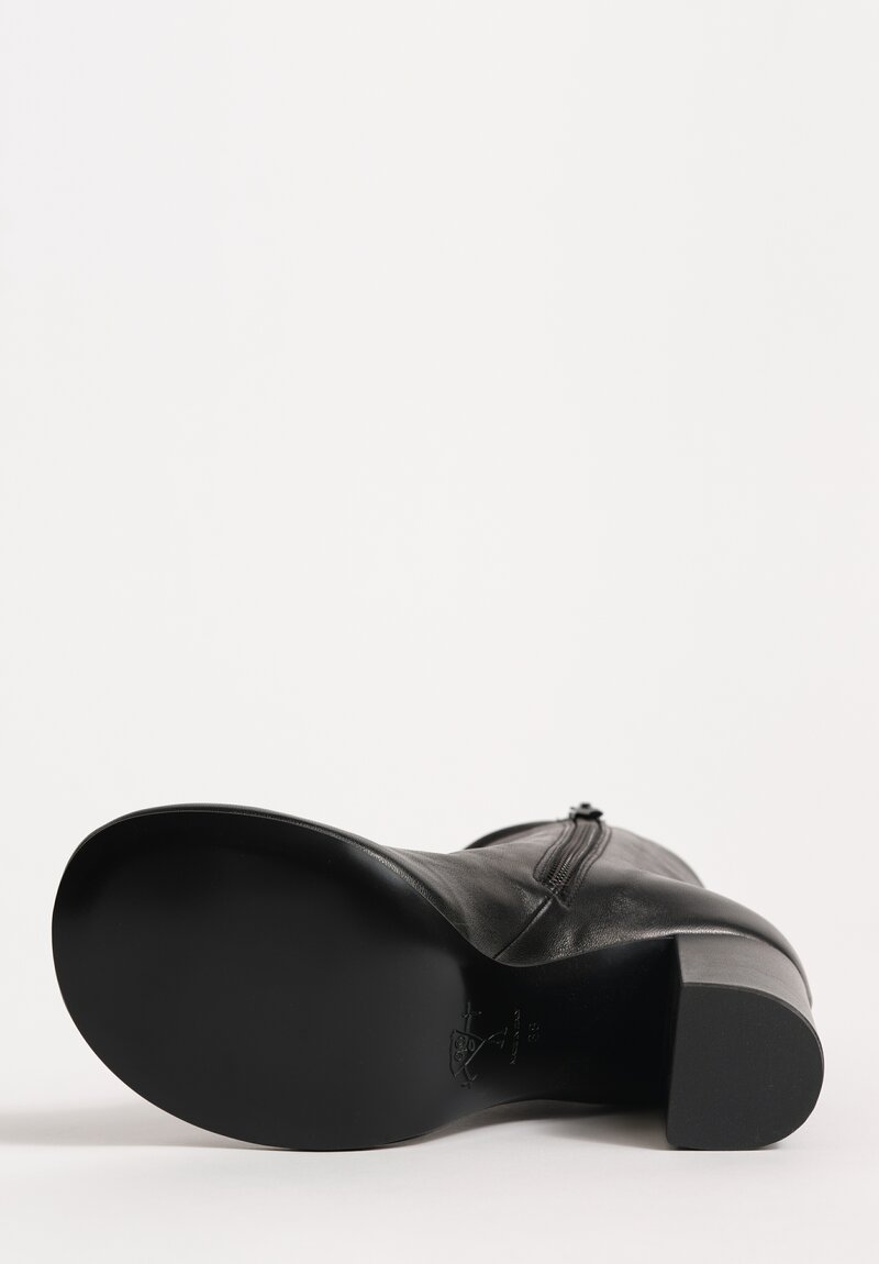 Plan C Lamb Leather High Ankle Boot