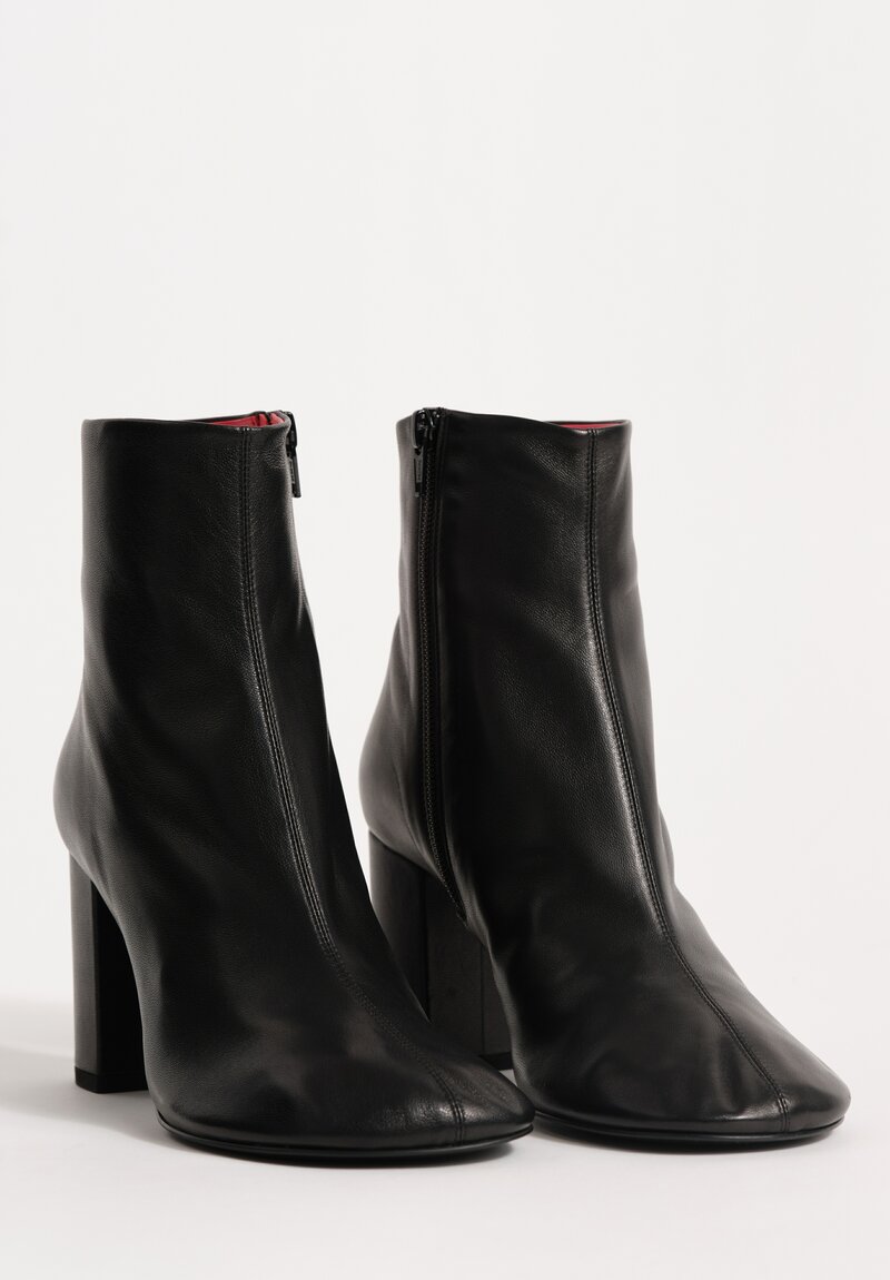 Plan C Lamb Leather High Ankle Boot