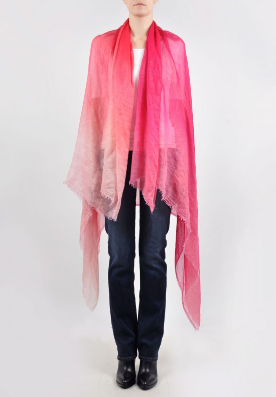 Faliero Sarti Anhur Ombre Scarf in Pink to Peach