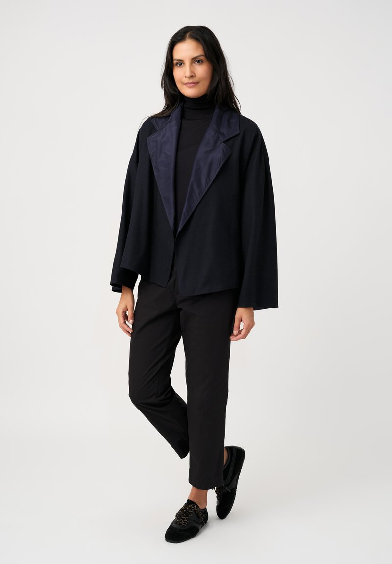 Dusan Silk Oversized Reversible Jacket in Midnight	