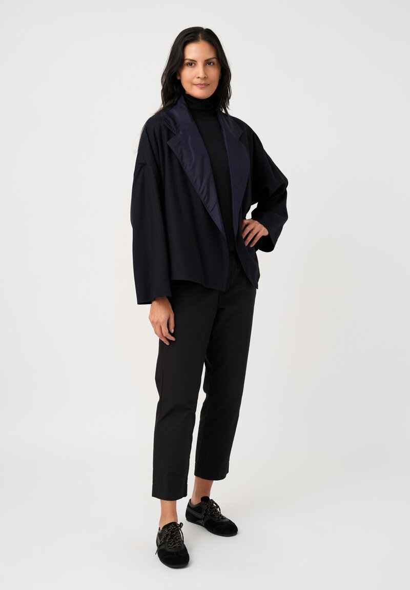 Dusan Silk Oversized Reversible Jacket in Midnight	