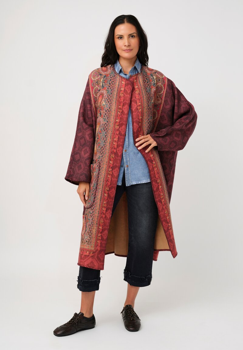 Pierre-Louis Mascia Silk Trompe l'Oeil Denim Effect Aloe Button-Down Top in Light Blue