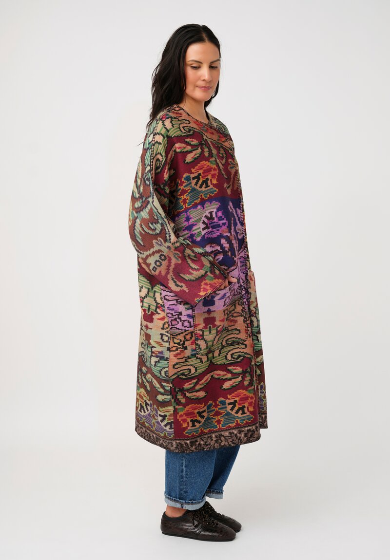 Pierre-Louis Mascia Thermal Pancake Kimono Duster in Antique Purple Tapestry