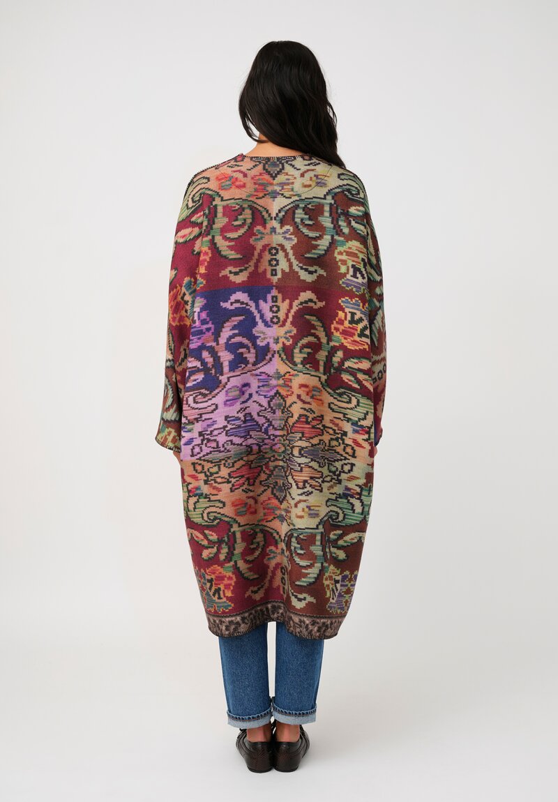 Pierre-Louis Mascia Thermal Pancake Kimono Duster in Antique Purple Tapestry