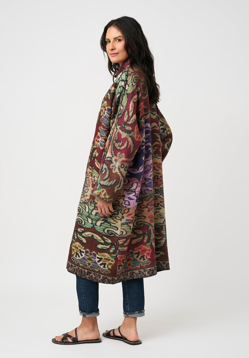 Pierre-Louis Mascia Thermal Pancake Kimono Duster in Antique Purple Tapestry