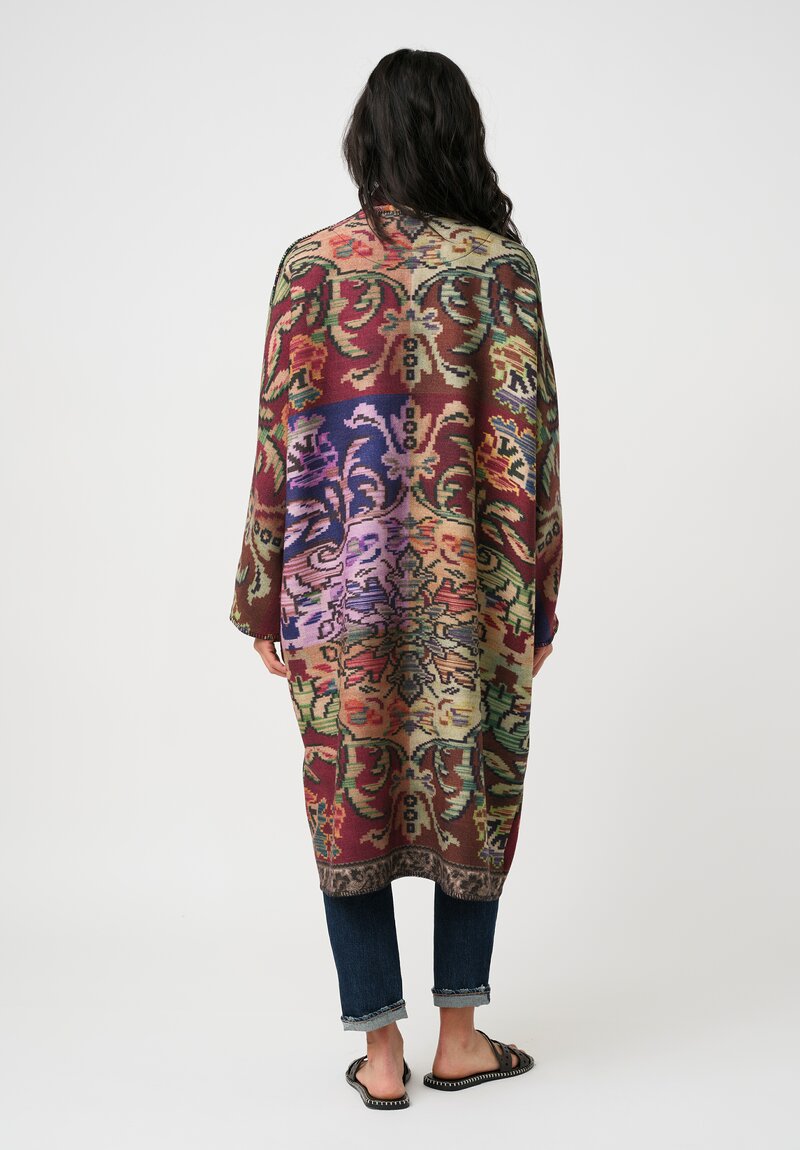 Pierre-Louis Mascia Thermal Pancake Kimono Duster in Antique Purple Tapestry