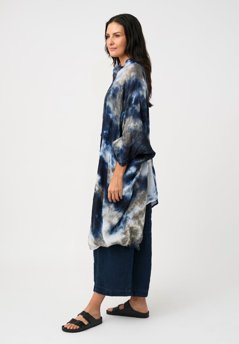 Gilda Midani Linen Orgundy Square Tunic