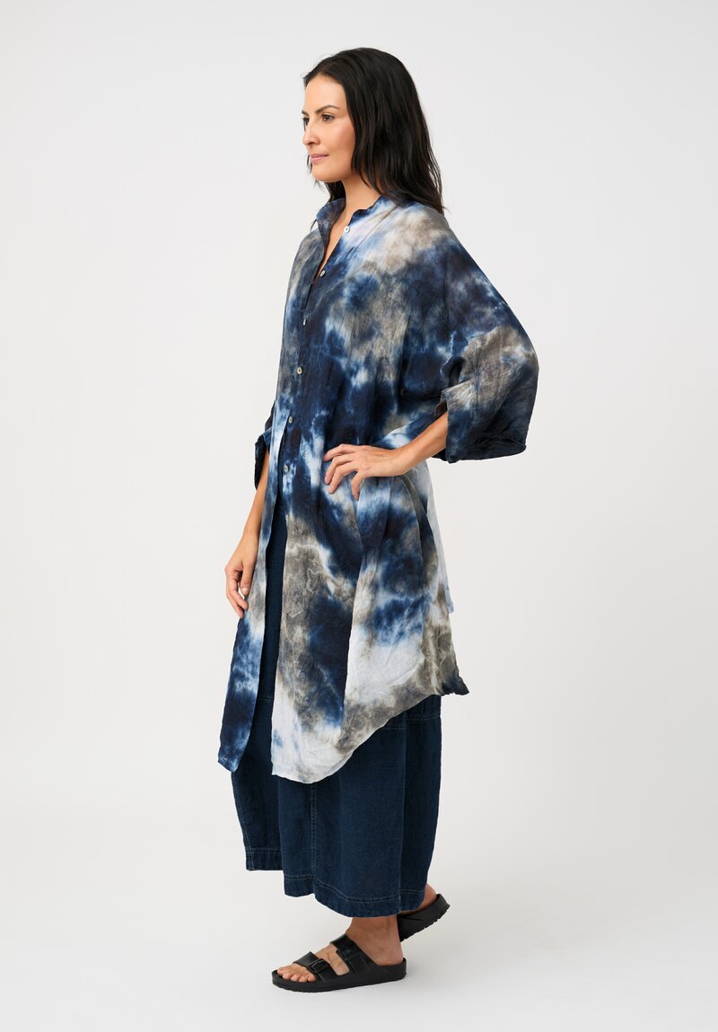 Gilda Midani Linen Orgundy Square Tunic
