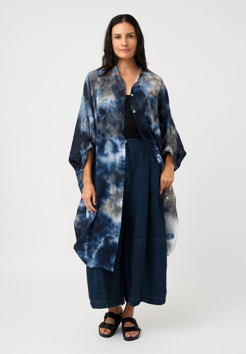 Gilda Midani Linen Orgundy Square Tunic