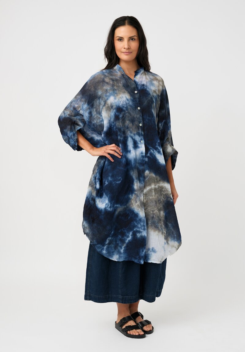 Gilda Midani Linen Orgundy Square Tunic