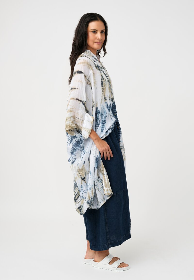 Gilda Midani Linen Orgundy Square Tunic