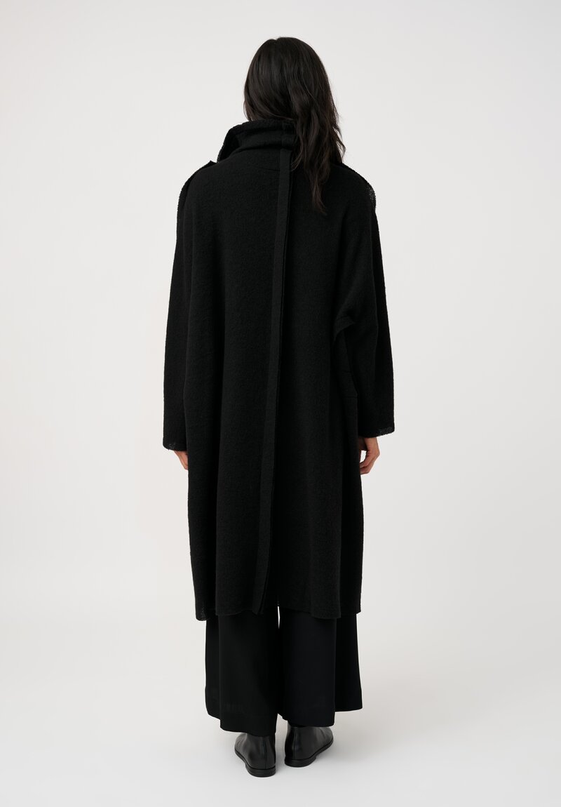 Yohji Yamamoto Bouclé Seam Detail Duster Coat