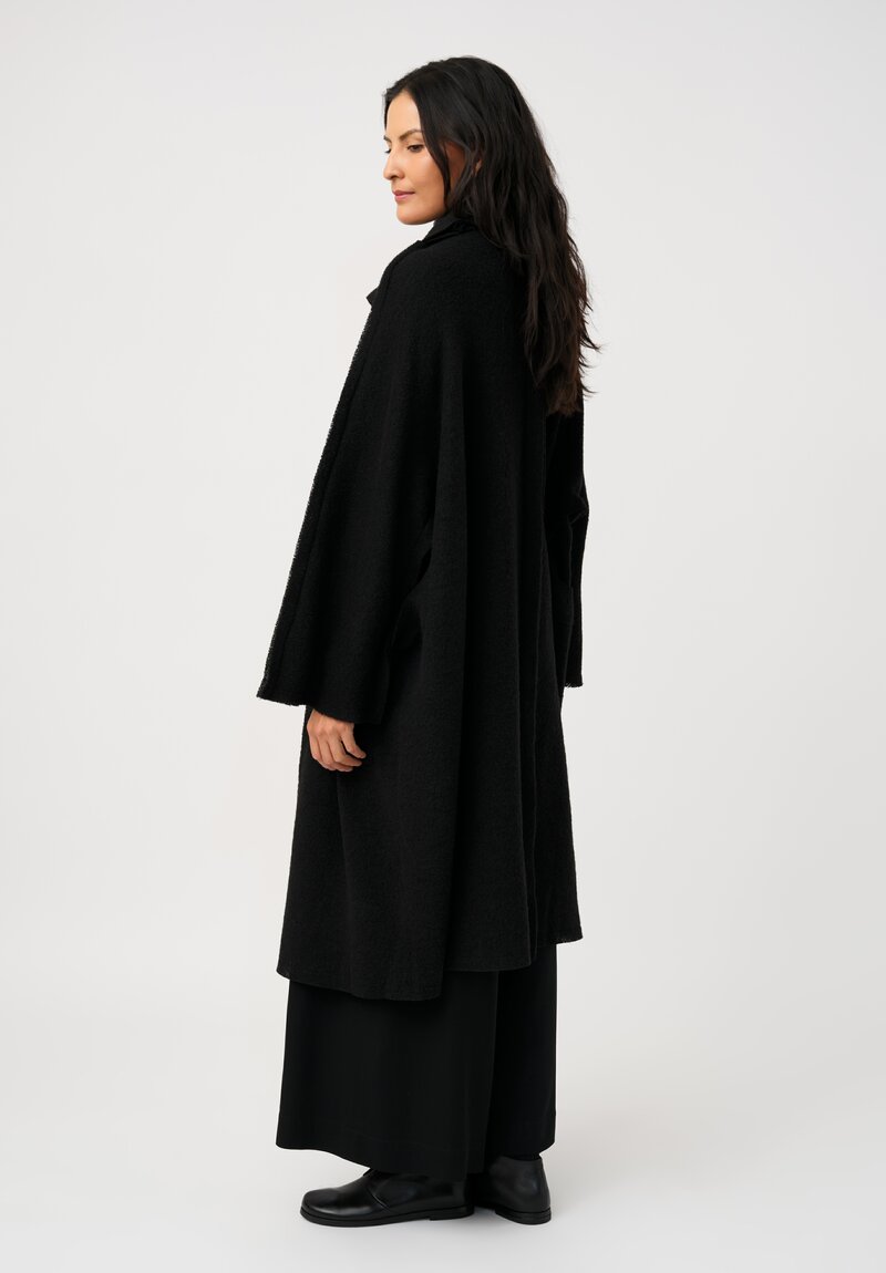 Yohji Yamamoto Bouclé Seam Detail Duster Coat