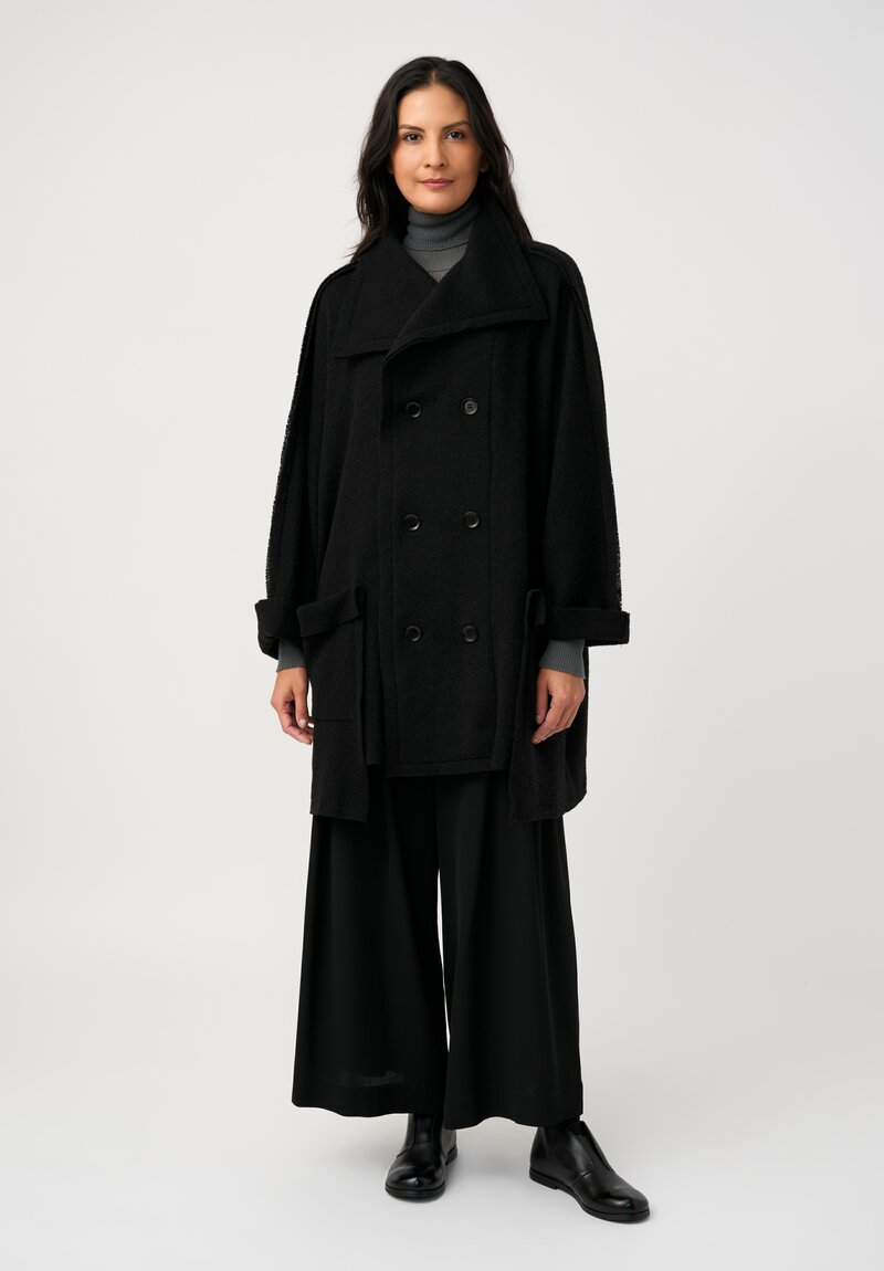 Yohji Yamamoto Seam Detail Pea Coat